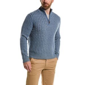 Amicale 100% Cashmere Plaited Cable Cashmere 1/4-Zip XXL